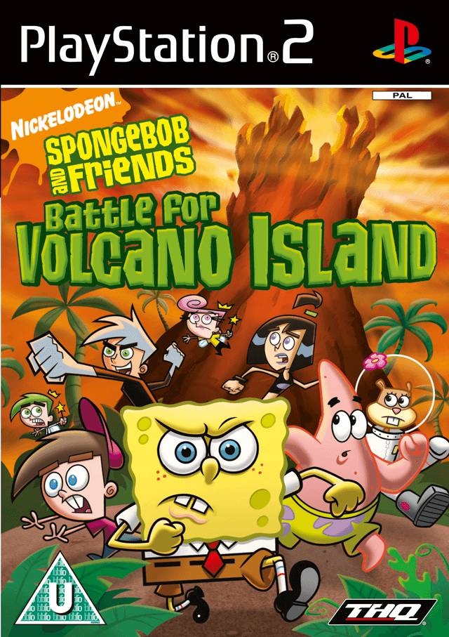 Spongebob and Friends: Battle for Volcano Island box art for Playstation 2